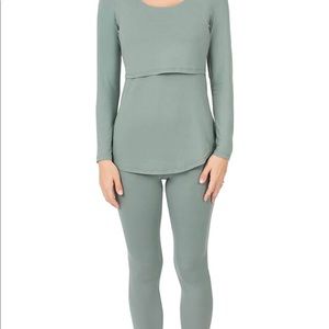 Kindred Bravely nursing PJ Set sage green size large
